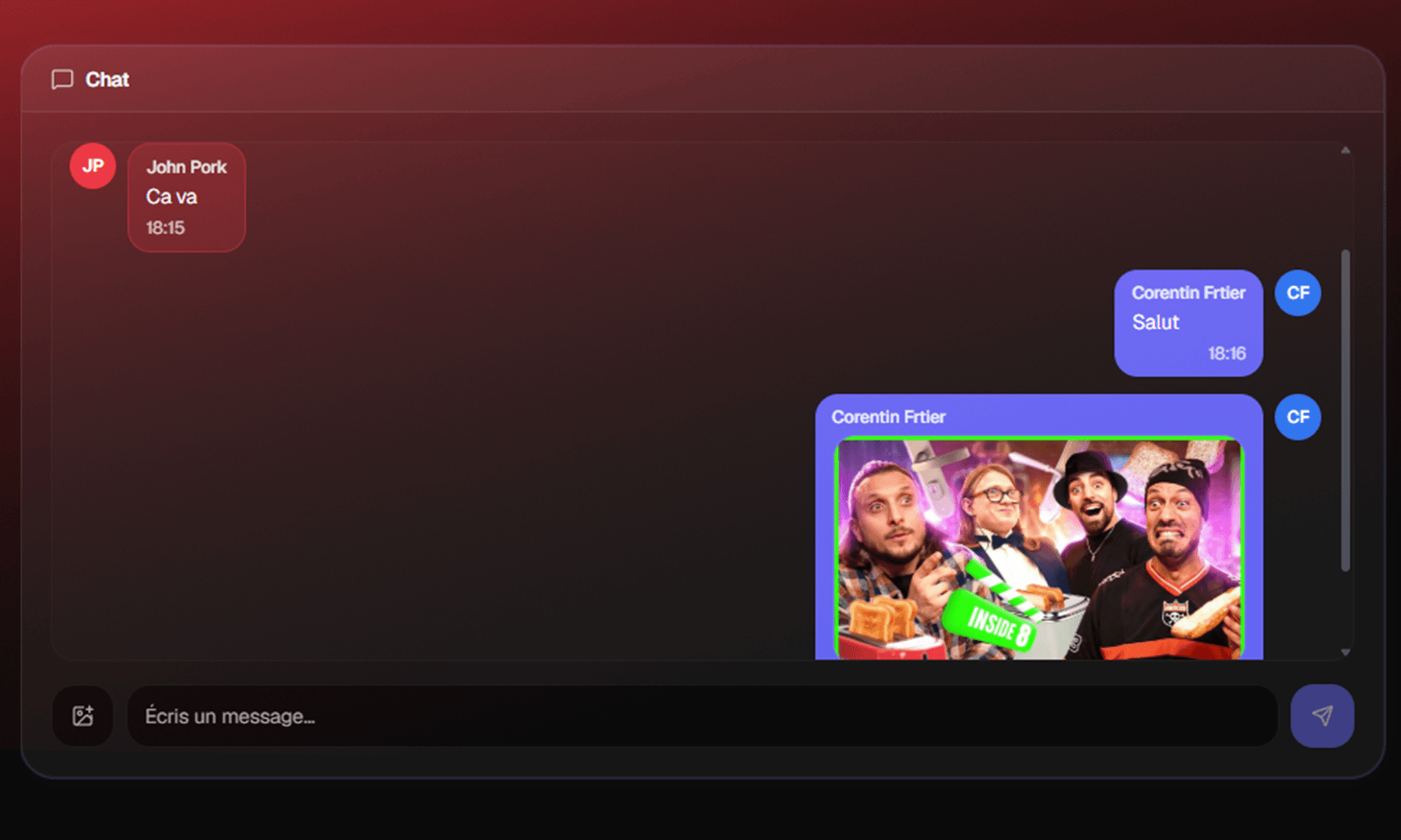 Capture : conversation du projet